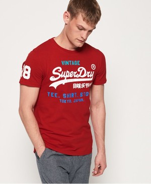 Superdry Ing Shop Tri Férfi Pólók Piros | YPHVX6082